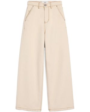 Ami Paris Wide Leg Jeans - Natural