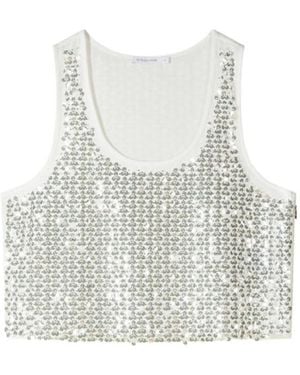 Patrizia Pepe Sequined Vest - White