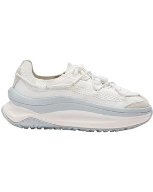 Moon Boot Lace-Up Knitted Trainers - White