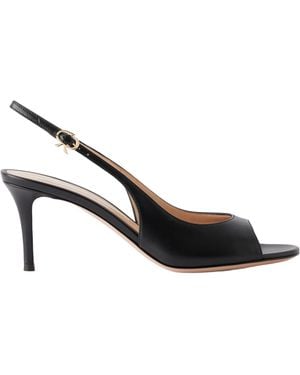 Gianvito Rossi Leather Slingback Sandals - Metallic