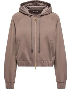 Moncler Technical Fleece Zip-Up Cardigan - Brown