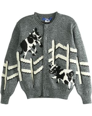 Junya Watanabe Long-Sleeved Knitted Cardigan - Grey