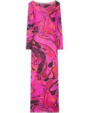PUCCI Pucci Orchidee Printed Long Dress - Pink