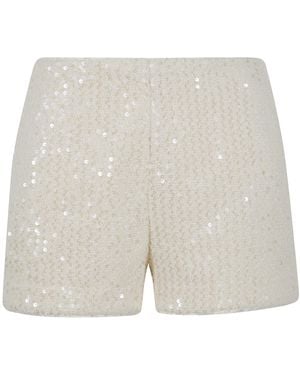 Twinset Logo Plaque Sequinned Shorts - Gray
