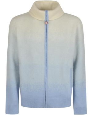 CASABLANCA Fluffy Gradient Zip Jacket - Blue