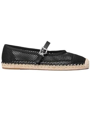 MICHAEL Michael Kors Lynn Buckle-Strapped Mesh Ballet Espadrilles - Black