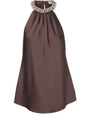 Jonathan Simkhai Embellished Satin Top - Brown