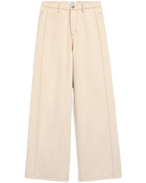Ami Paris Jean Wide Fit Avec Bandes Laterales - Natural