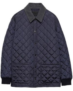 Prada Quilted Corduroy-Collar Jacket - Blue