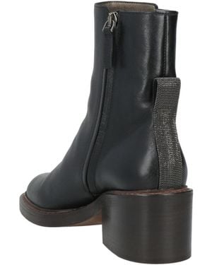 Brunello Cucinelli Minimalist Block-Heel Ankle Boots - Black