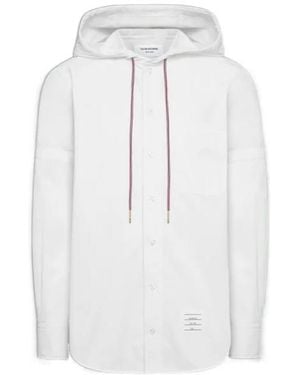 Thom Browne Hooded Armband Shirt - White