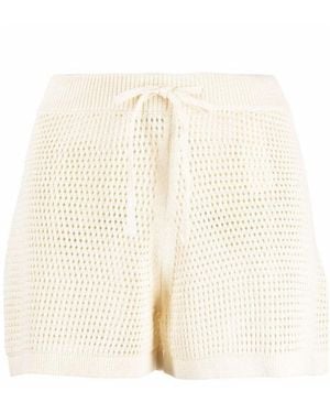 Nanushka Crochet Drawstring Shorts - Natural