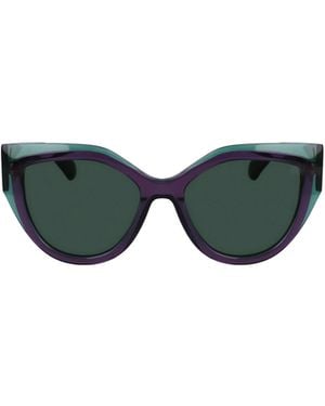 Ferragamo Geometric Frame Sunglasses - Green