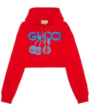 Gucci Logo-Embroidered Cotton Hoodie
