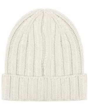Giuliano Galiano Ribbed Cuff Beanie Hat - White