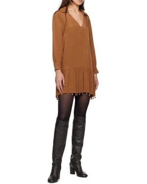 Bode Long Sleeve Dress - Brown