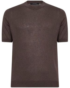Tagliatore Josh Fine Knit T-Shirt - Brown