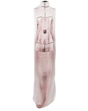 Jean Paul Gaultier Trompe L'Œil Draped Satin Maxi Dress - Pink