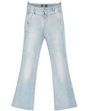 Amiri Logo-Charm Flared Jeans - Blue