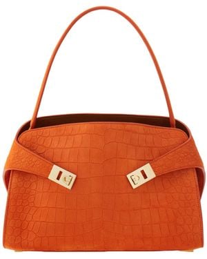 Ferragamo Hug Soft Shoulder Bag (M) - Orange