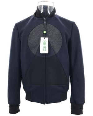 KENZO Logo Baseball Jacket - Blue