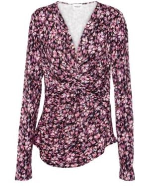Isabel Marant Ruched Jersey Top - Purple