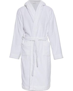 Moschino Logo Hooded Bathrobe - White