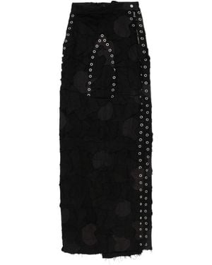 Who Decides War Raw Hem Long Skirt - Black