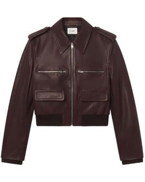 FRAME Long-Sleeved Leather Jacket - Brown