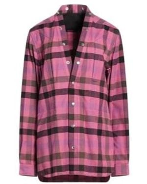 Rick Owens Plaid Long-Sleeve Shirt - Pink