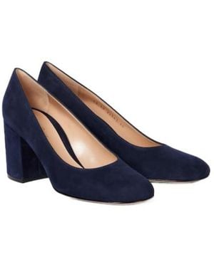 Gianvito Rossi Solid Suede Pumps - Blue