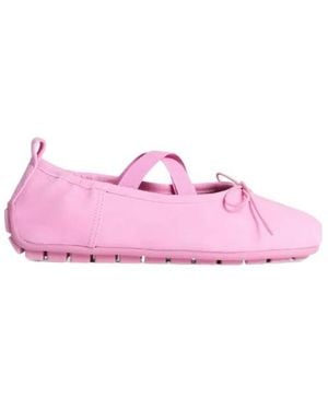 Simone Rocha Pleated Bow-Detail Ballet Flat - Pink