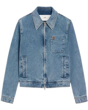 Ami Paris Ami Alexandre Matiussi Zipped Denim Jacket - Blue
