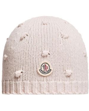 Moncler Wool Cashmere Beanie - Pink