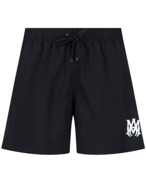 Amiri Logo Swim Shorts - Black
