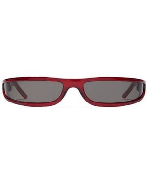 Rick Owens Fog Rectangular Frame Sunglasses - White