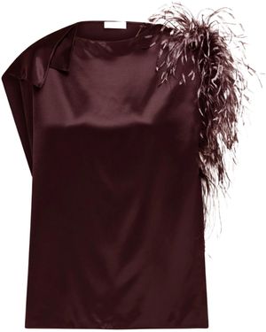 Ferragamo Asymmetrical Feather Vest - Purple