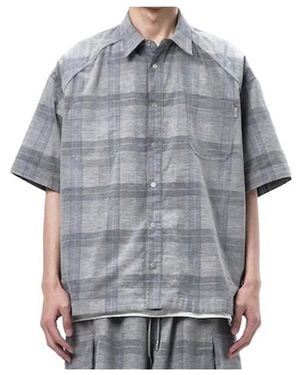 Juun.J Collared Short-Sleeve Shirt - Grey
