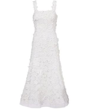 Carolina Herrera Guipure Lace Midi Dress - White