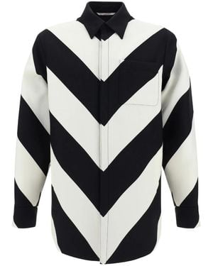 Valentino Chevron-Striped Shirt - Blue