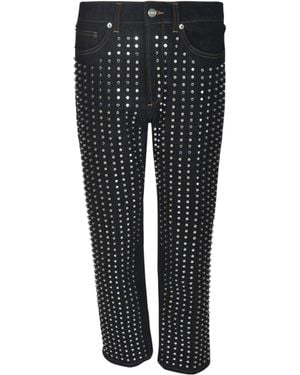 Dondup Studded Straight-Leg Jeans - Black
