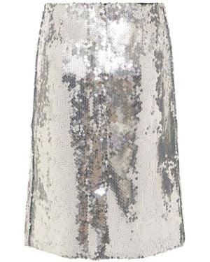 16Arlington Sequined Midi Skirt - White