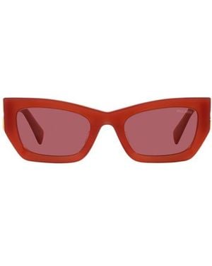 Miu Miu Eyewear Rectangular Frame Sunglasses - Red