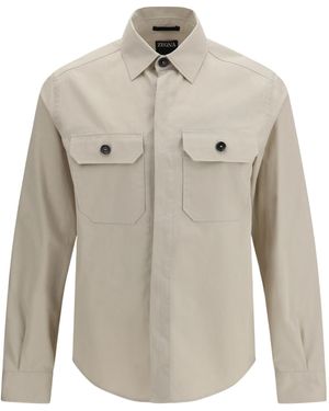ZEGNA Flap Pocket Shirt Jacket - Grey