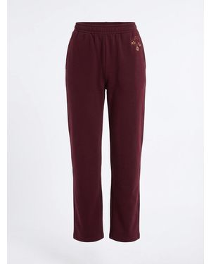 Gucci Cotton Jersey Leisure Trousers With Embroidery - Purple