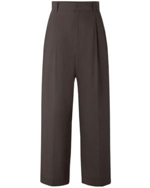 Soeur Pleated Zipper Casual Trousers - Brown