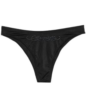 Frankie's Bikinis Beaded-Logo Swim Trunks - Black