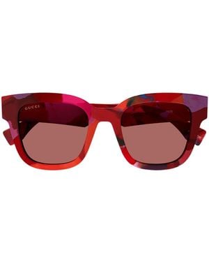 Gucci Eyewear Rectangular Frame Sunglasses - Pink