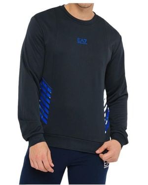 EA7 Round-Necked Logo Jumper - Blue