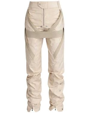 Rick Owens Harness-Detail Press-Stud Pants - Natural